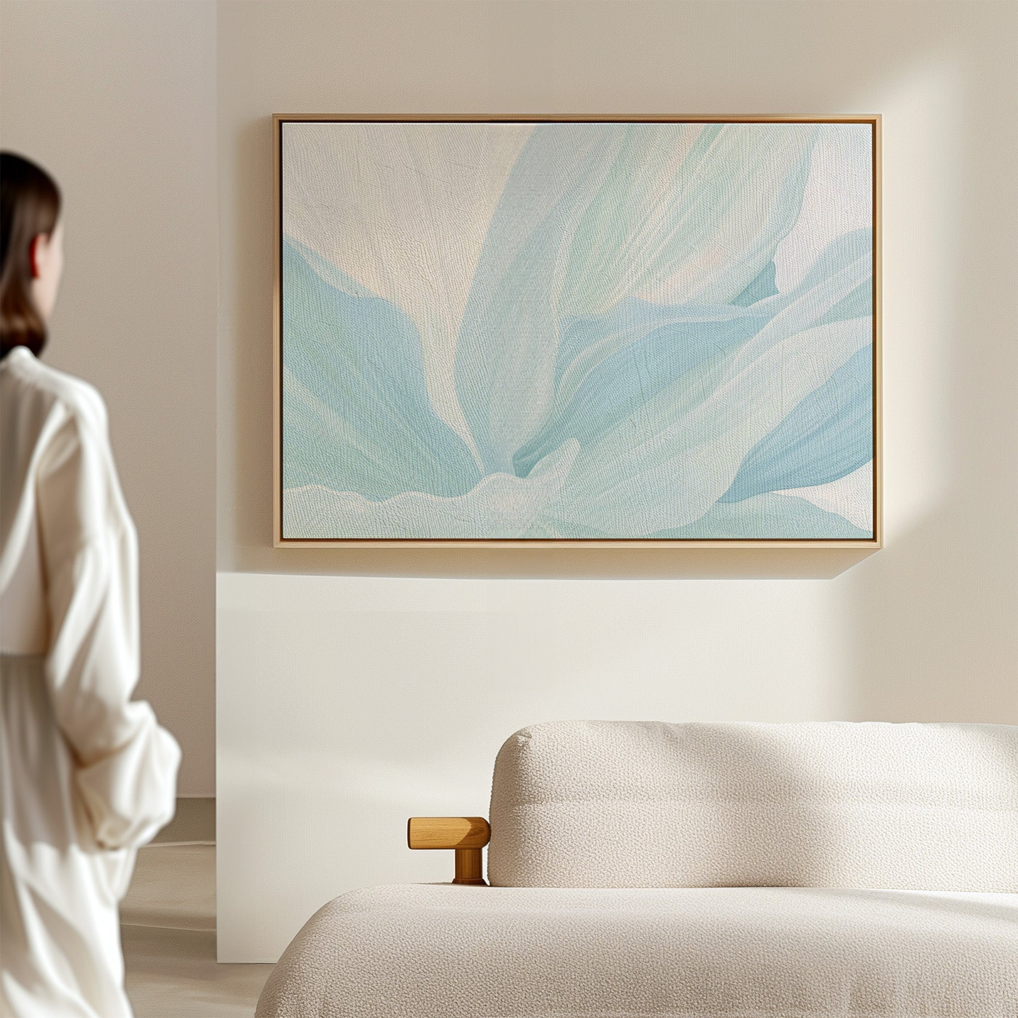 Whispers of Frost – blue botanical canvas wall art print by Aspire Prints