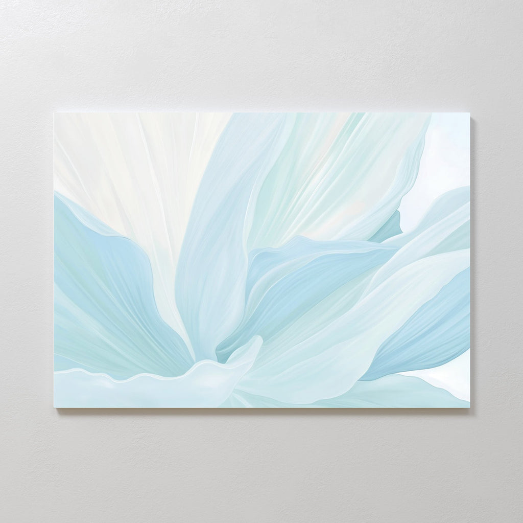 Whispers of Frost – blue botanical canvas wall art print by Aspire Prints