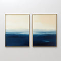 Tides of Indigo – Set of 2 Canvas Prints set of 2 – blue coastal canvas wall art by Aspire Prints