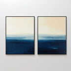 Tides of Indigo – Set of 2 Canvas Prints set of 2 – blue coastal canvas wall art by Aspire Prints