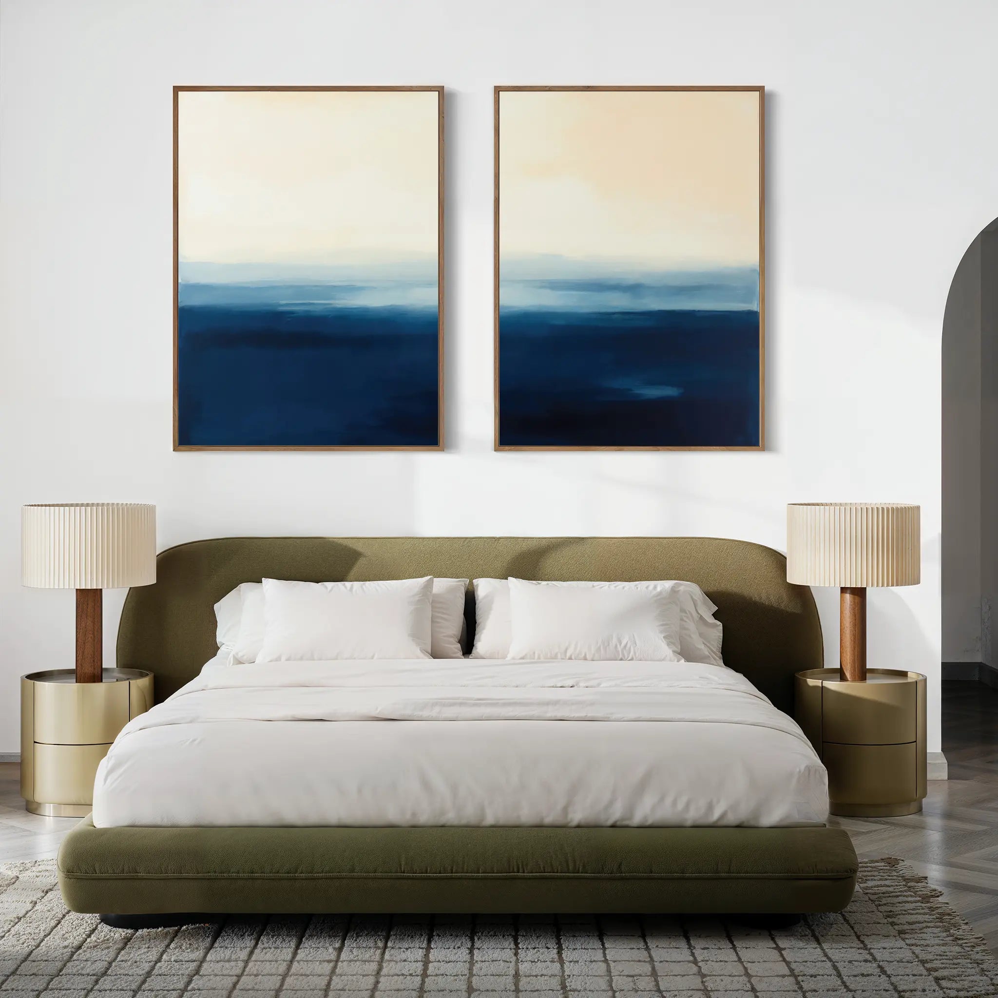 Tides of Indigo – Set of 2 Canvas Prints set of 2 – blue coastal canvas wall art by Aspire Prints