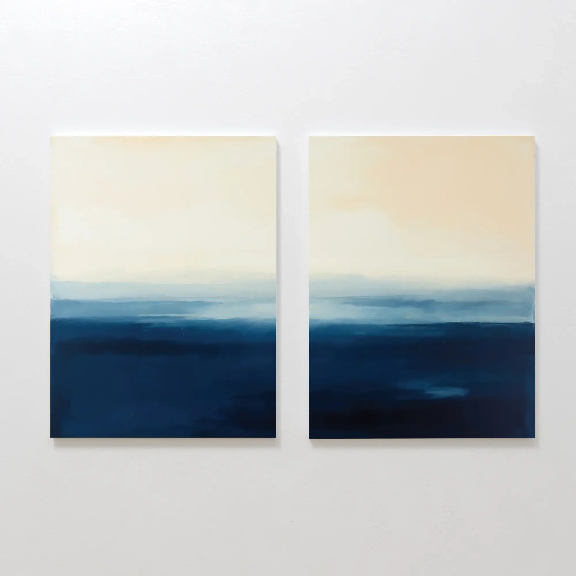 Tides of Indigo – Set of 2 Canvas Prints set of 2 – blue coastal canvas wall art by Aspire Prints