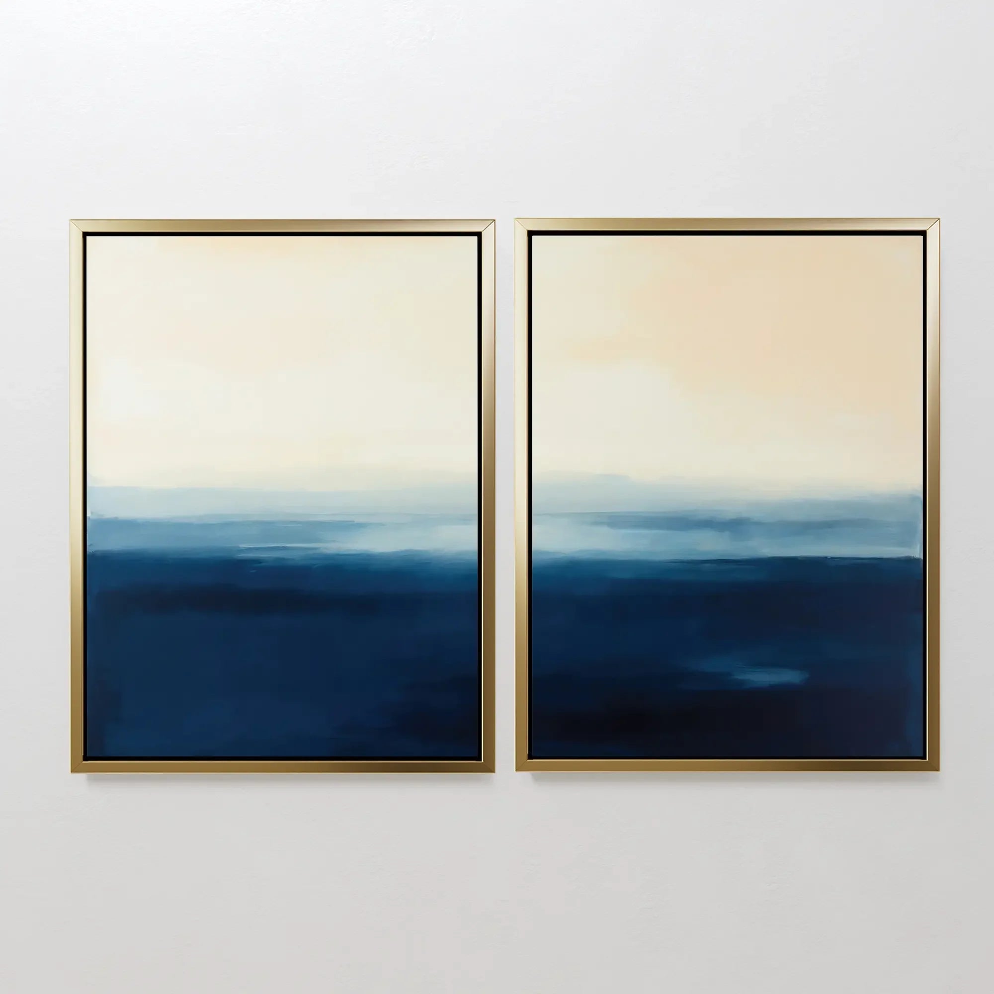 Tides of Indigo – Set of 2 Canvas Prints set of 2 – blue coastal canvas wall art by Aspire Prints