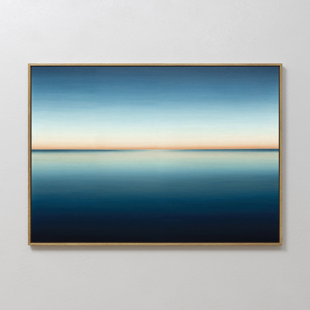 Where the Sea Meets Sky – blue coastal canvas wall art print by Aspire Prints