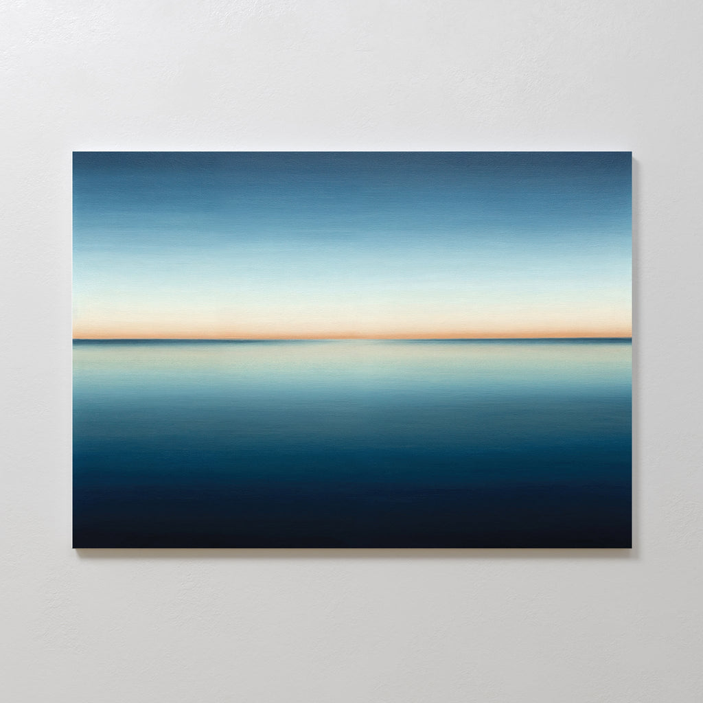 Where the Sea Meets Sky – blue coastal canvas wall art print by Aspire Prints