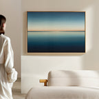 Where the Sea Meets Sky – blue coastal canvas wall art print by Aspire Prints