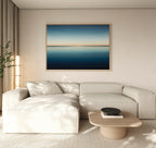 Where the Sea Meets Sky – blue coastal canvas wall art print by Aspire Prints