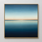 Indigo Horizon Whisper – blue coastal canvas wall art print by Aspire Prints