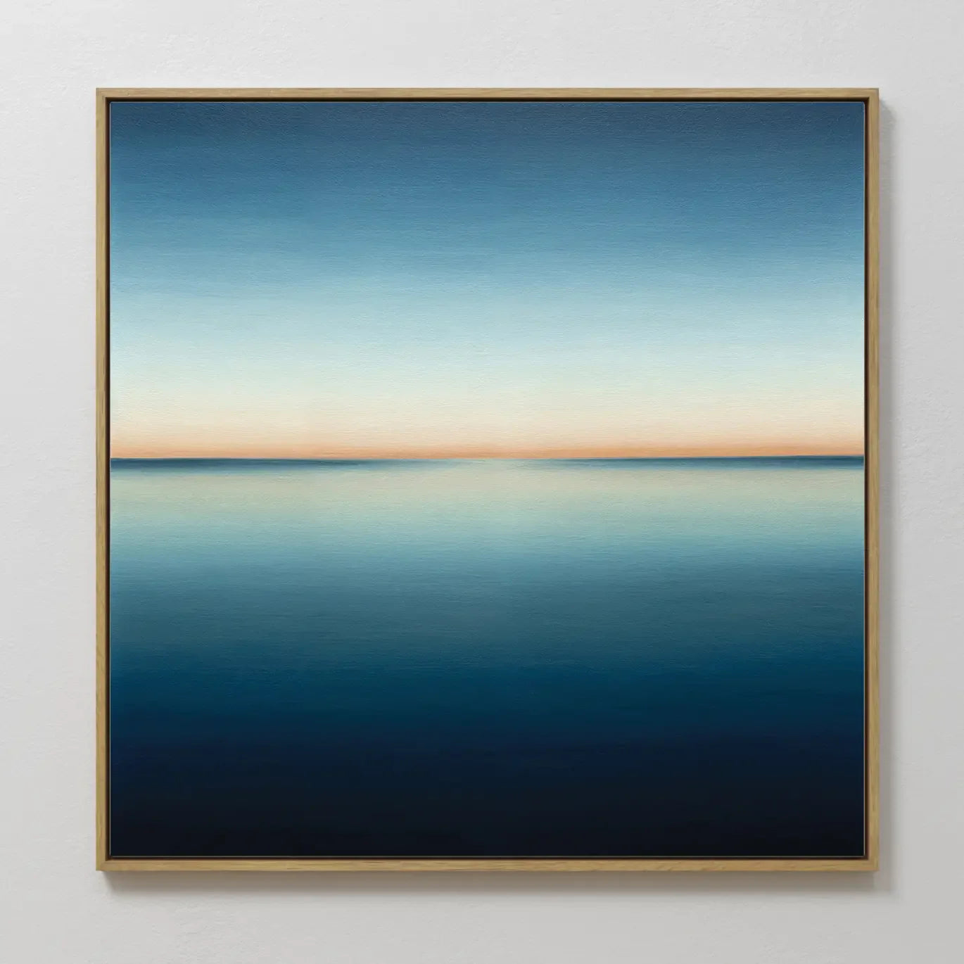 Indigo Horizon Whisper – blue coastal canvas wall art print by Aspire Prints