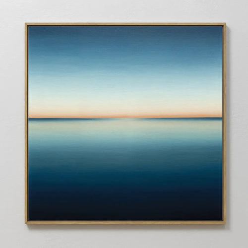Indigo Horizon Whisper – blue coastal canvas wall art print by Aspire Prints