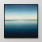 Indigo Horizon Whisper – blue coastal canvas wall art print by Aspire Prints