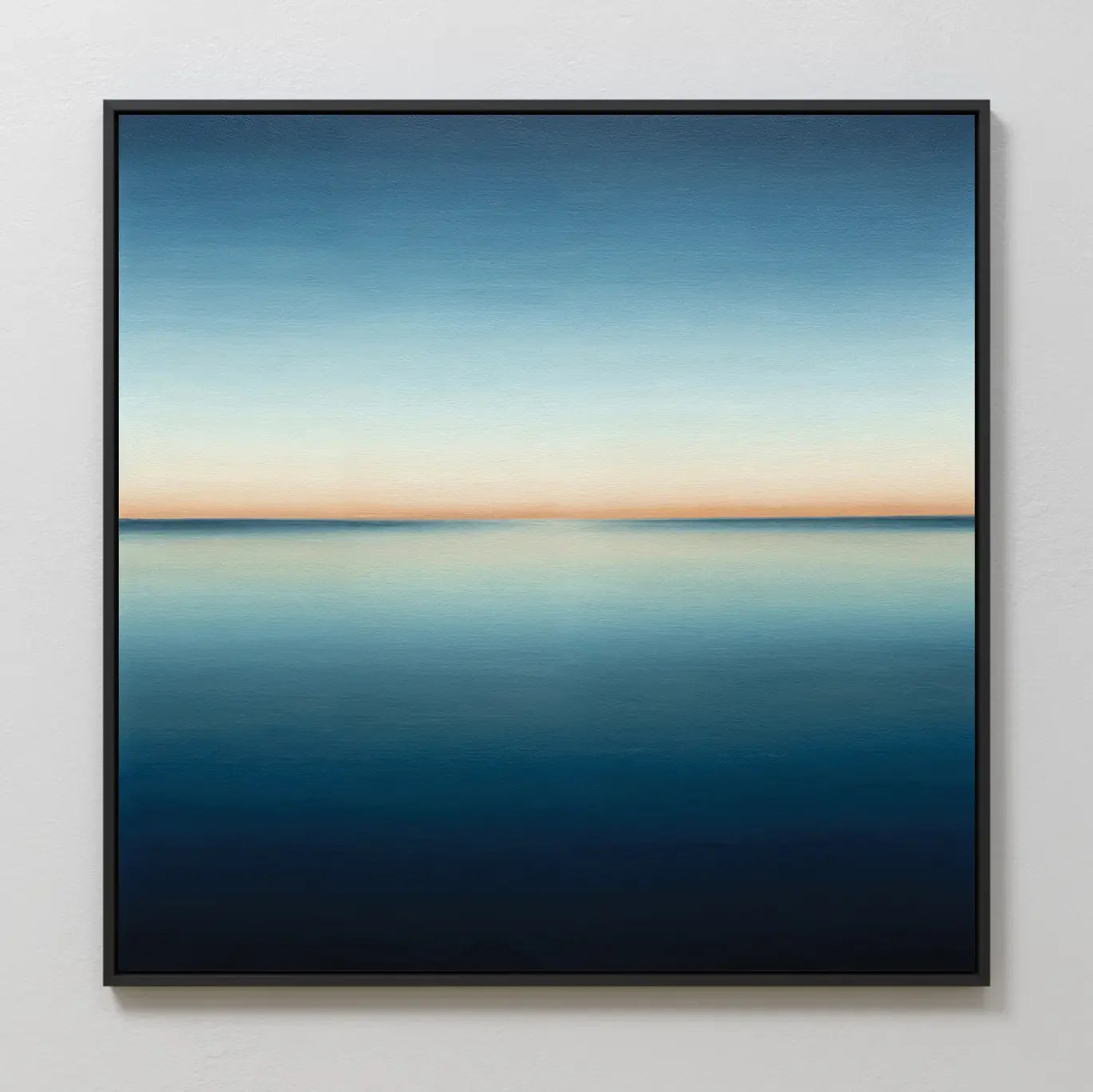 Indigo Horizon Whisper – blue coastal canvas wall art print by Aspire Prints