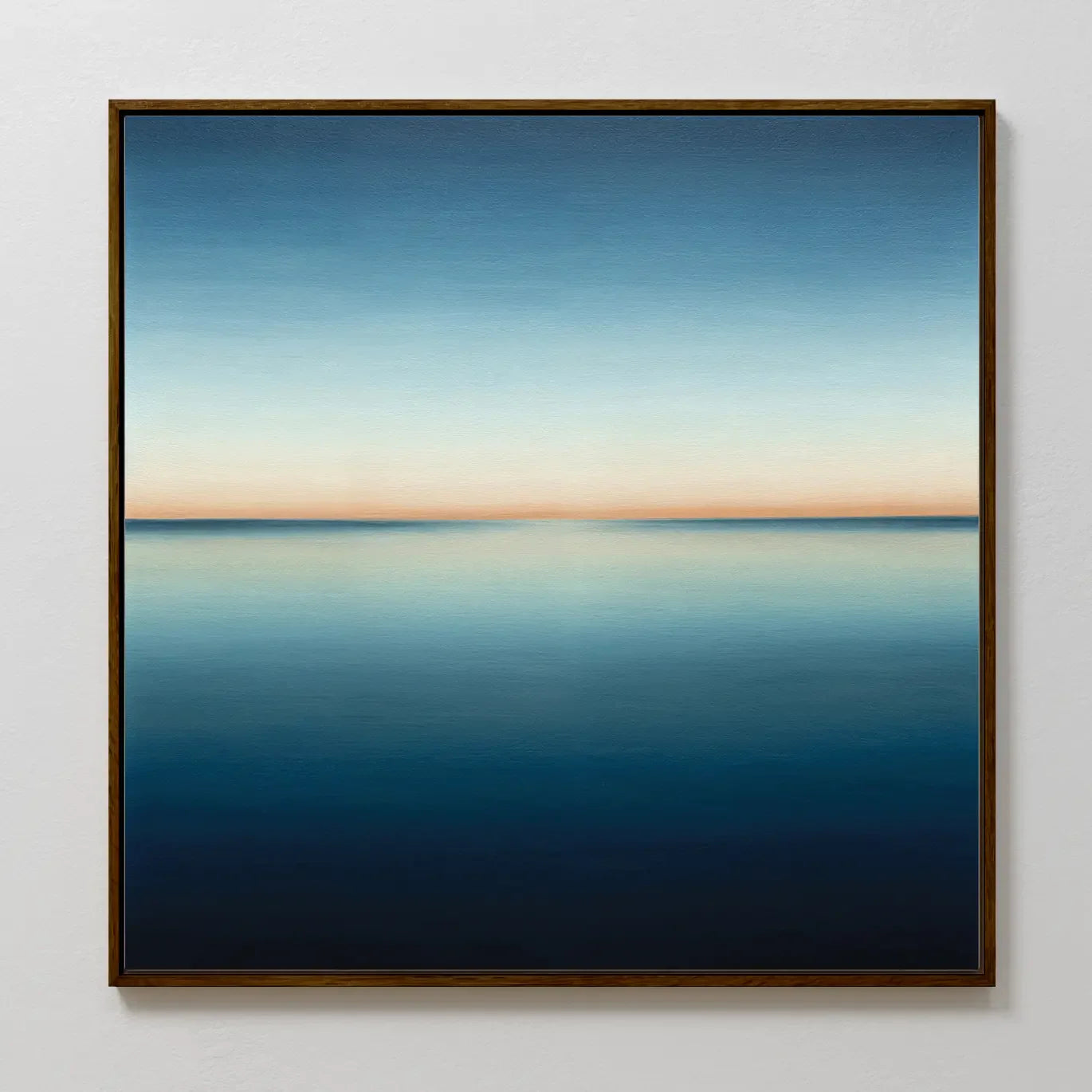 Indigo Horizon Whisper – blue coastal canvas wall art print by Aspire Prints