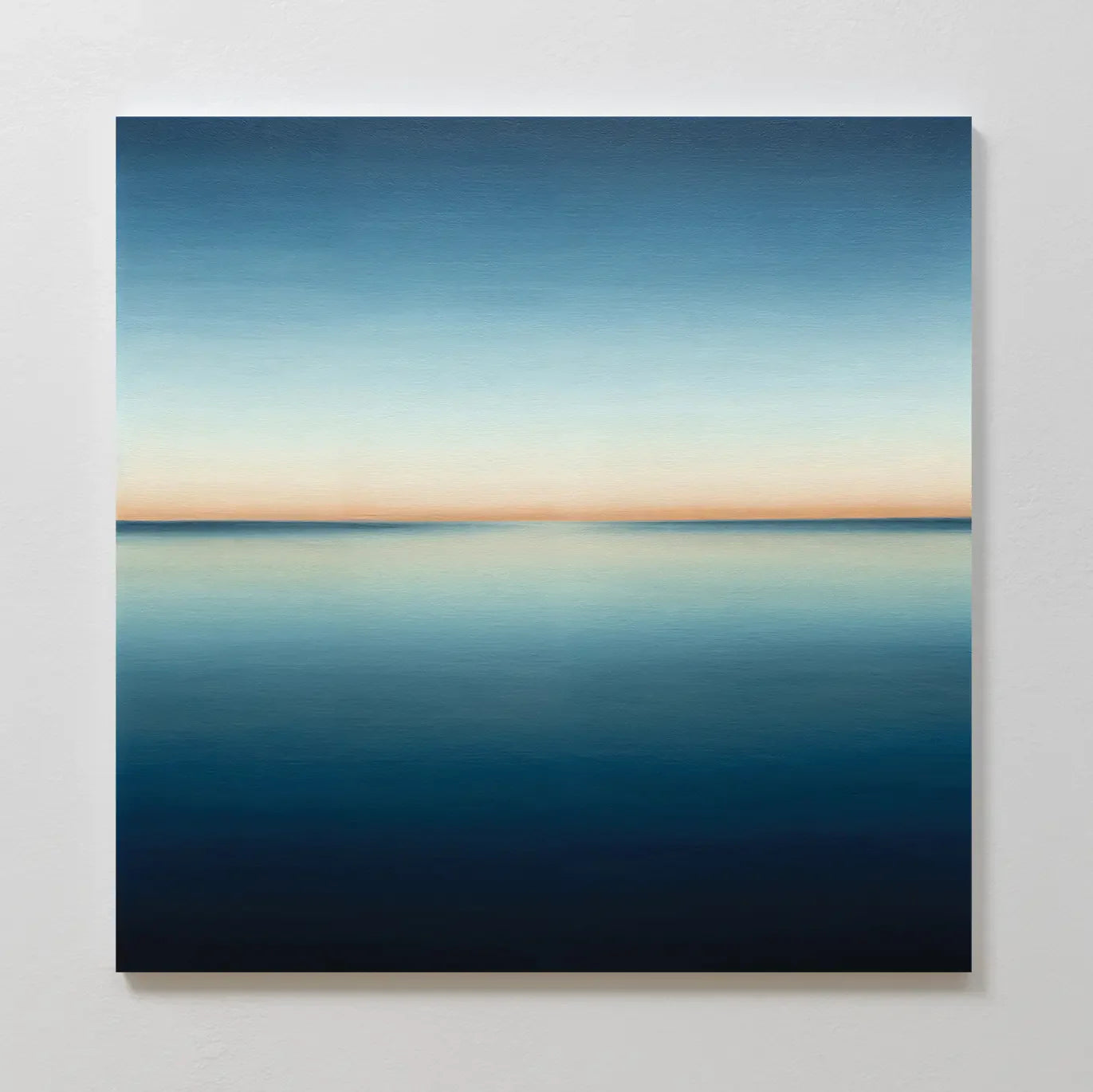 Indigo Horizon Whisper – blue coastal canvas wall art print by Aspire Prints