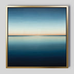 Indigo Horizon Whisper – blue coastal canvas wall art print by Aspire Prints