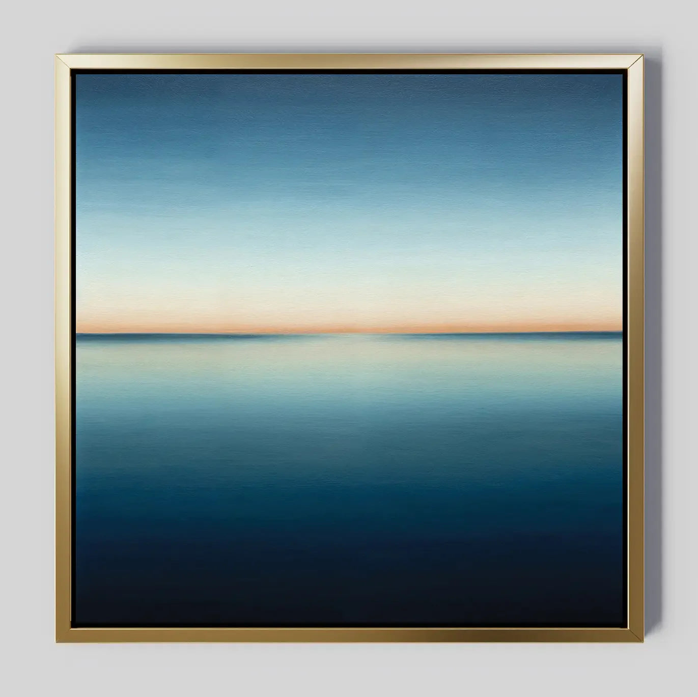 Indigo Horizon Whisper – blue coastal canvas wall art print by Aspire Prints