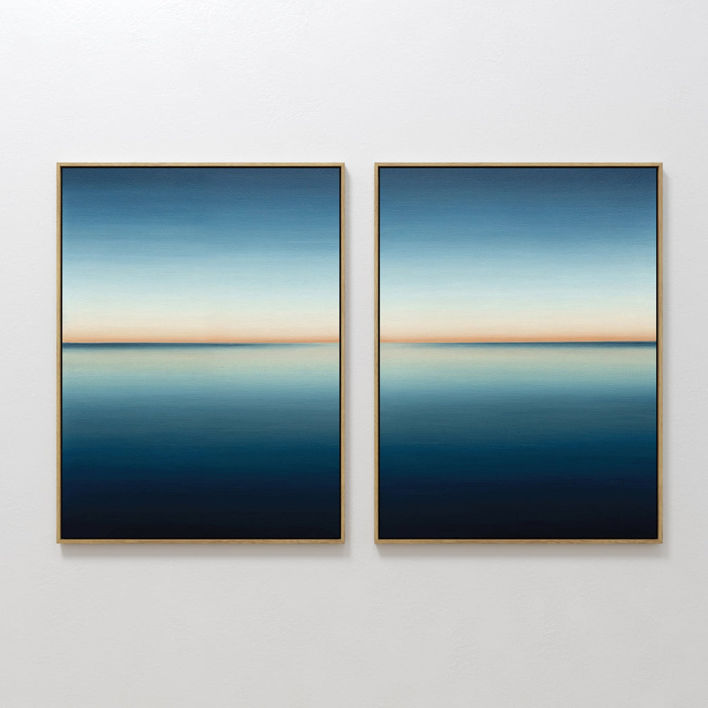 Whispers of the Tide – Set of 2 Canvas Prints set of 2 – neutral-toned coastal canvas wall art by Aspire Prints