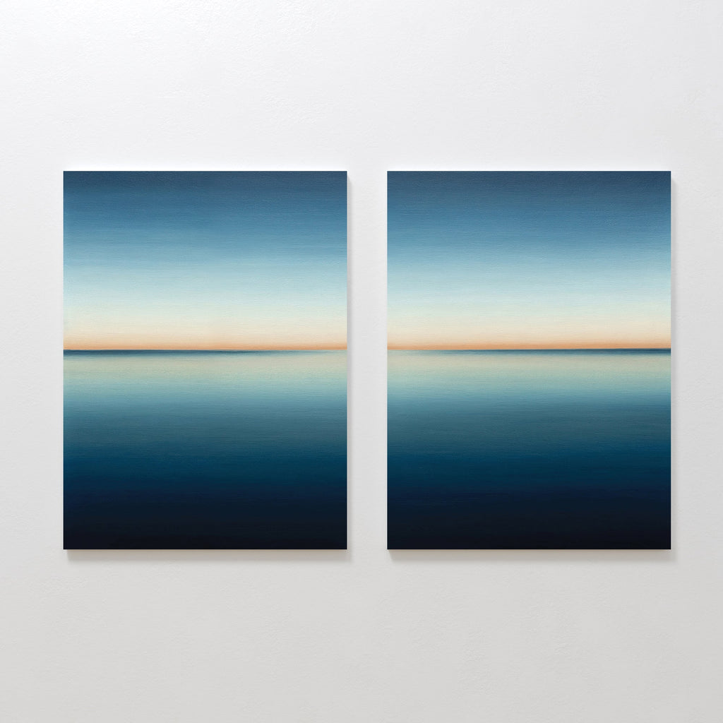 Whispers of the Tide – Set of 2 Canvas Prints set of 2 – neutral-toned coastal canvas wall art by Aspire Prints