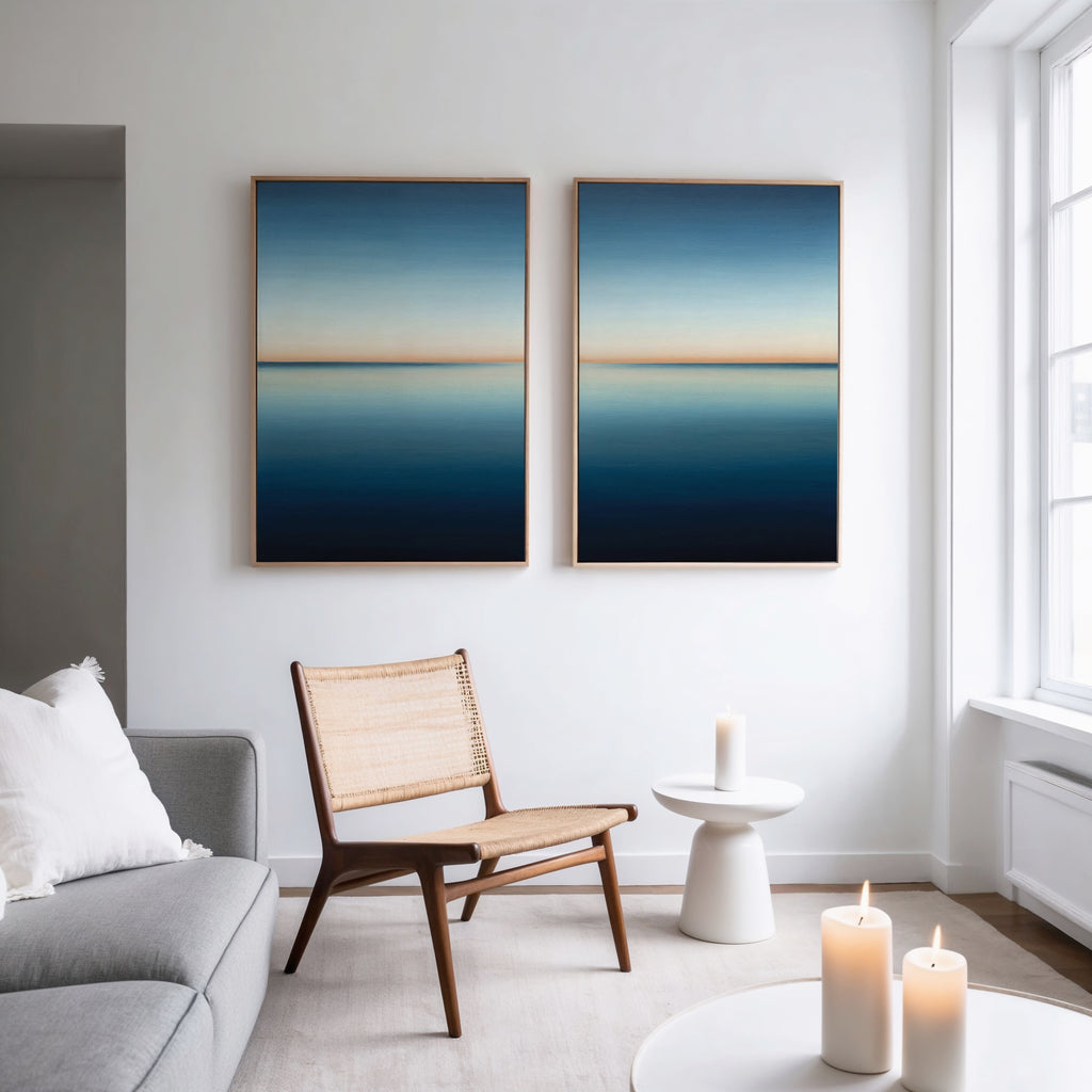 Whispers of the Tide – Set of 2 Canvas Prints set of 2 – neutral-toned coastal canvas wall art by Aspire Prints