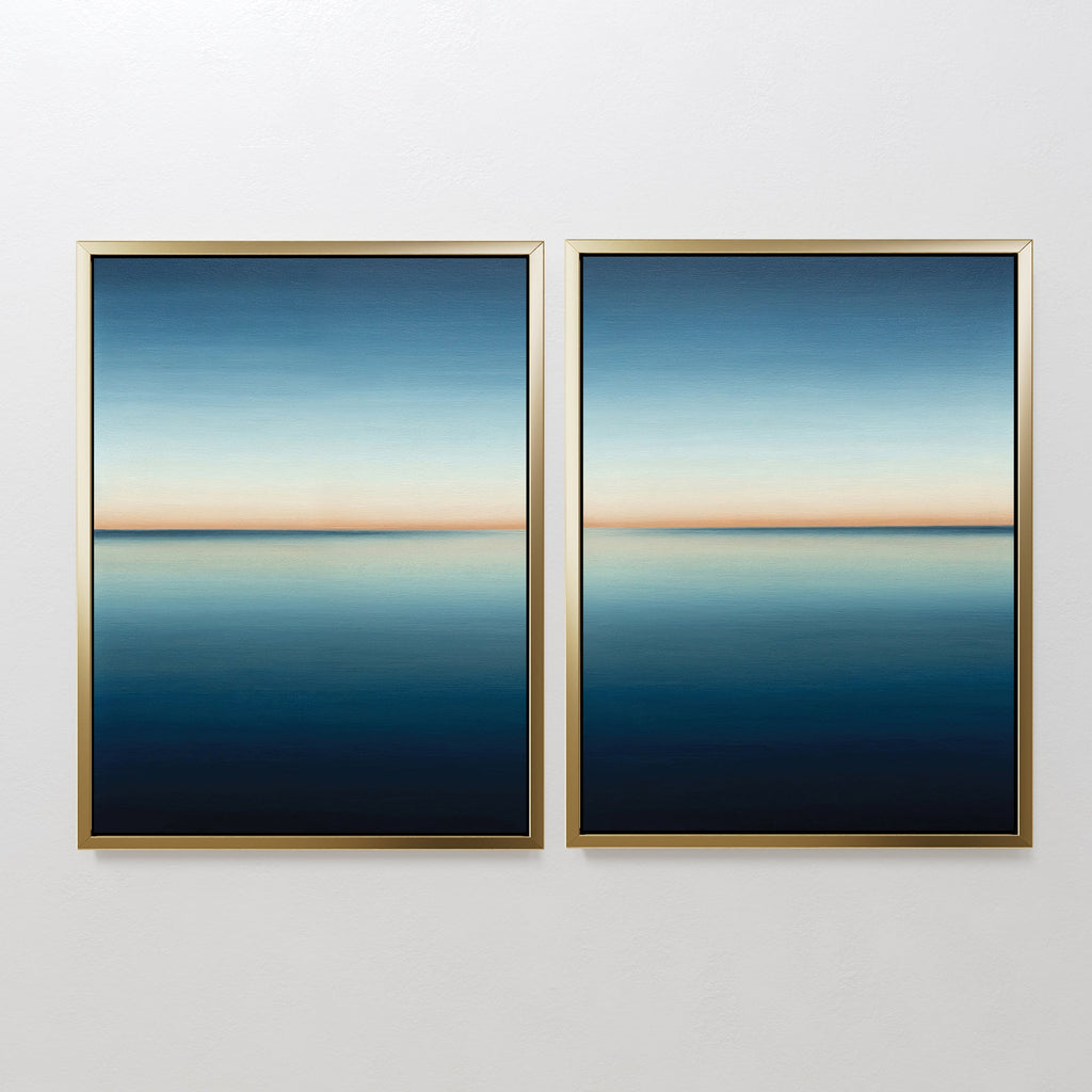 Whispers of the Tide – Set of 2 Canvas Prints set of 2 – neutral-toned coastal canvas wall art by Aspire Prints