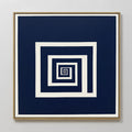 Spiral Into Indigo – blue abstract canvas wall art print by Aspire Prints