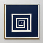Spiral Into Indigo – blue abstract canvas wall art print by Aspire Prints
