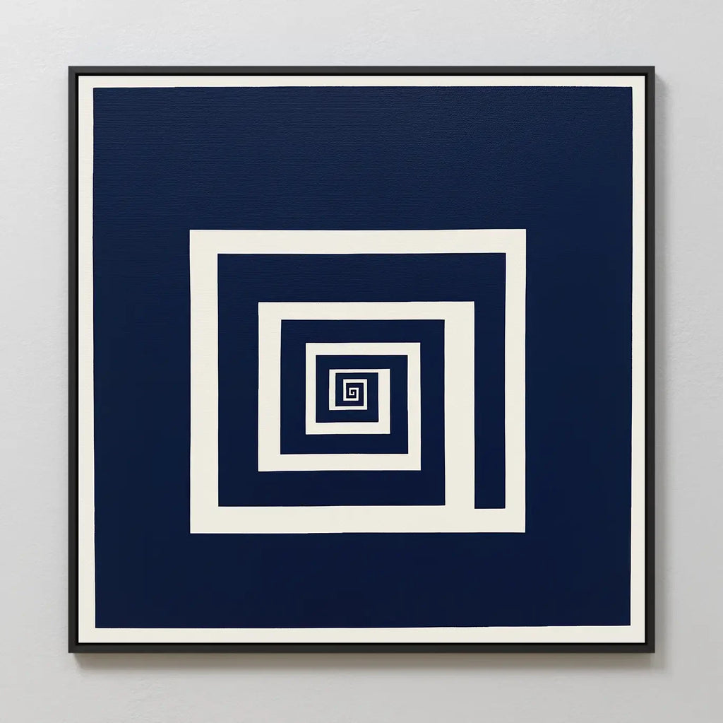 Spiral Into Indigo – blue abstract canvas wall art print by Aspire Prints