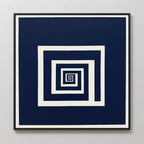Spiral Into Indigo – blue abstract canvas wall art print by Aspire Prints