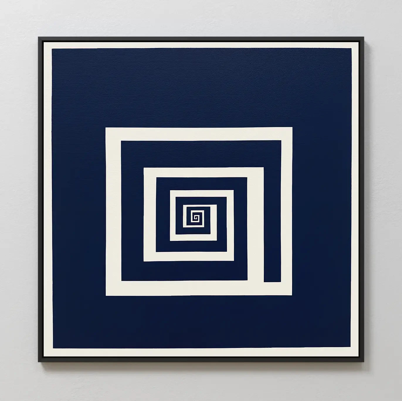 Spiral Into Indigo – blue abstract canvas wall art print by Aspire Prints