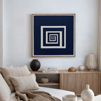 Spiral Into Indigo – blue abstract canvas wall art print by Aspire Prints