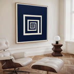 Spiral Into Indigo – blue abstract canvas wall art print by Aspire Prints