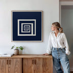 Spiral Into Indigo – blue abstract canvas wall art print by Aspire Prints