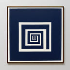 Spiral Into Indigo – blue abstract canvas wall art print by Aspire Prints
