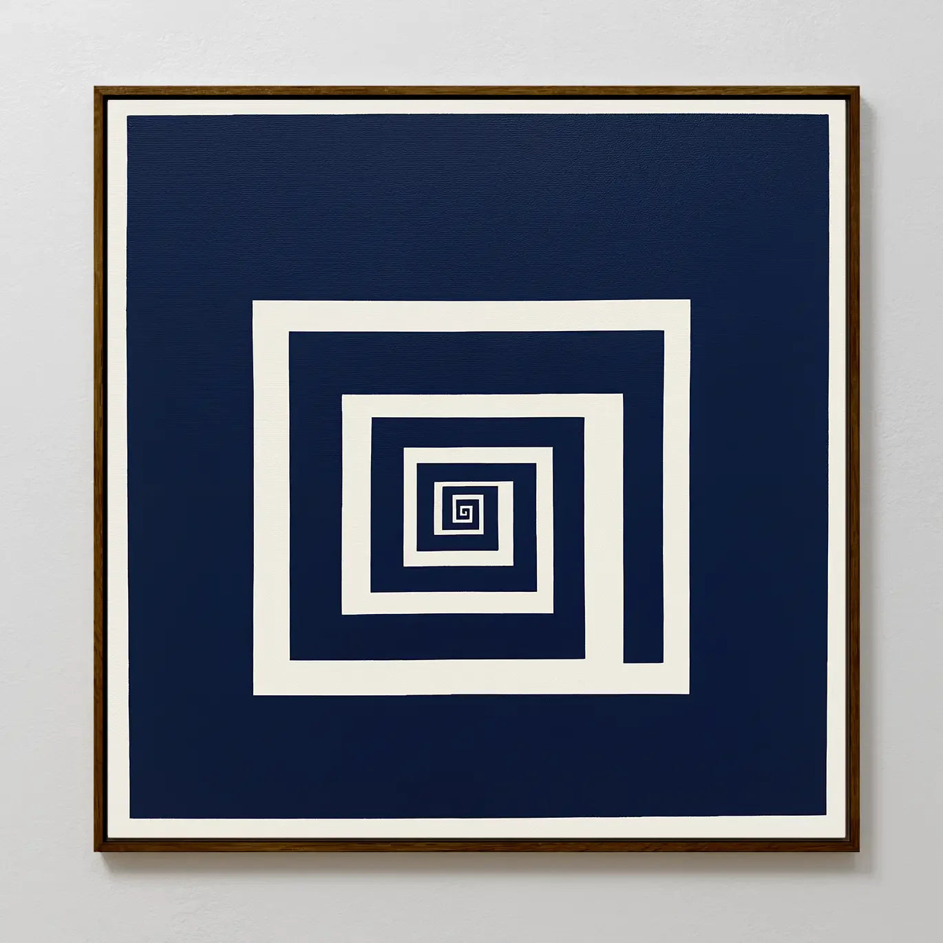 Spiral Into Indigo – blue abstract canvas wall art print by Aspire Prints