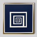 Spiral Into Indigo – blue abstract canvas wall art print by Aspire Prints
