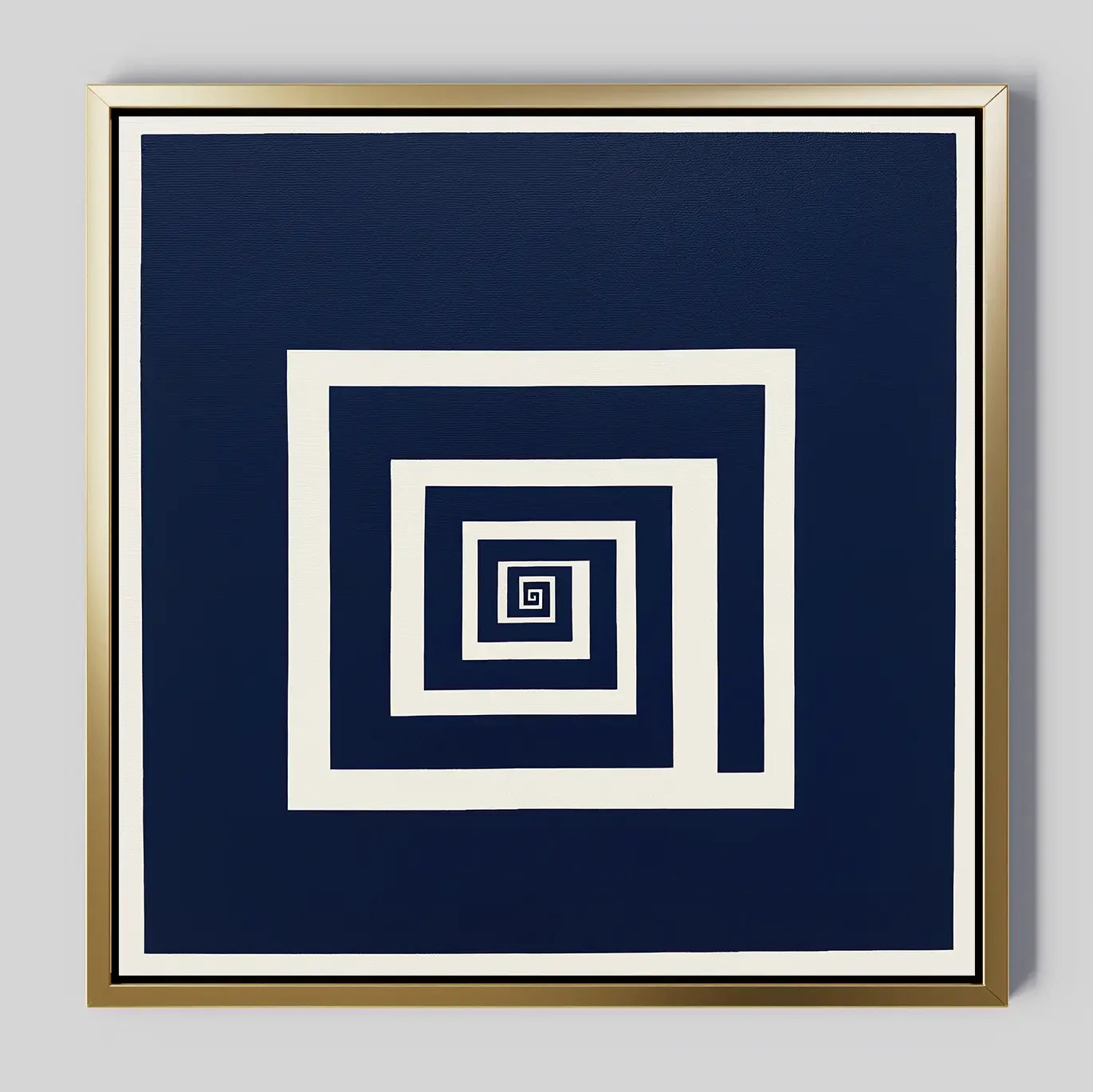 Spiral Into Indigo – blue abstract canvas wall art print by Aspire Prints