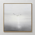 Where the Light Carries Them – black and white coastal canvas wall art print by Aspire Prints