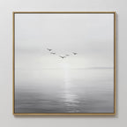Where the Light Carries Them – black and white coastal canvas wall art print by Aspire Prints