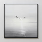 Where the Light Carries Them – black and white coastal canvas wall art print by Aspire Prints