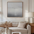 Where the Light Carries Them – black and white coastal canvas wall art print by Aspire Prints