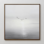 Where the Light Carries Them – black and white coastal canvas wall art print by Aspire Prints