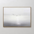 Whispers Across the Tide – black and white coastal canvas wall art print by Aspire Prints