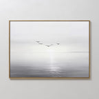 Whispers Across the Tide – black and white coastal canvas wall art print by Aspire Prints