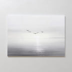 Whispers Across the Tide – black and white coastal canvas wall art print by Aspire Prints