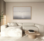 Whispers Across the Tide – black and white coastal canvas wall art print by Aspire Prints