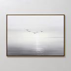 Whispers Across the Tide – black and white coastal canvas wall art print by Aspire Prints