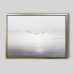Whispers Across the Tide – black and white coastal canvas wall art print by Aspire Prints