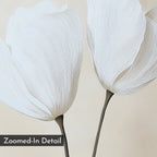 Whispers in Bloom – beige and white botanical canvas wall art print by Aspire Prints