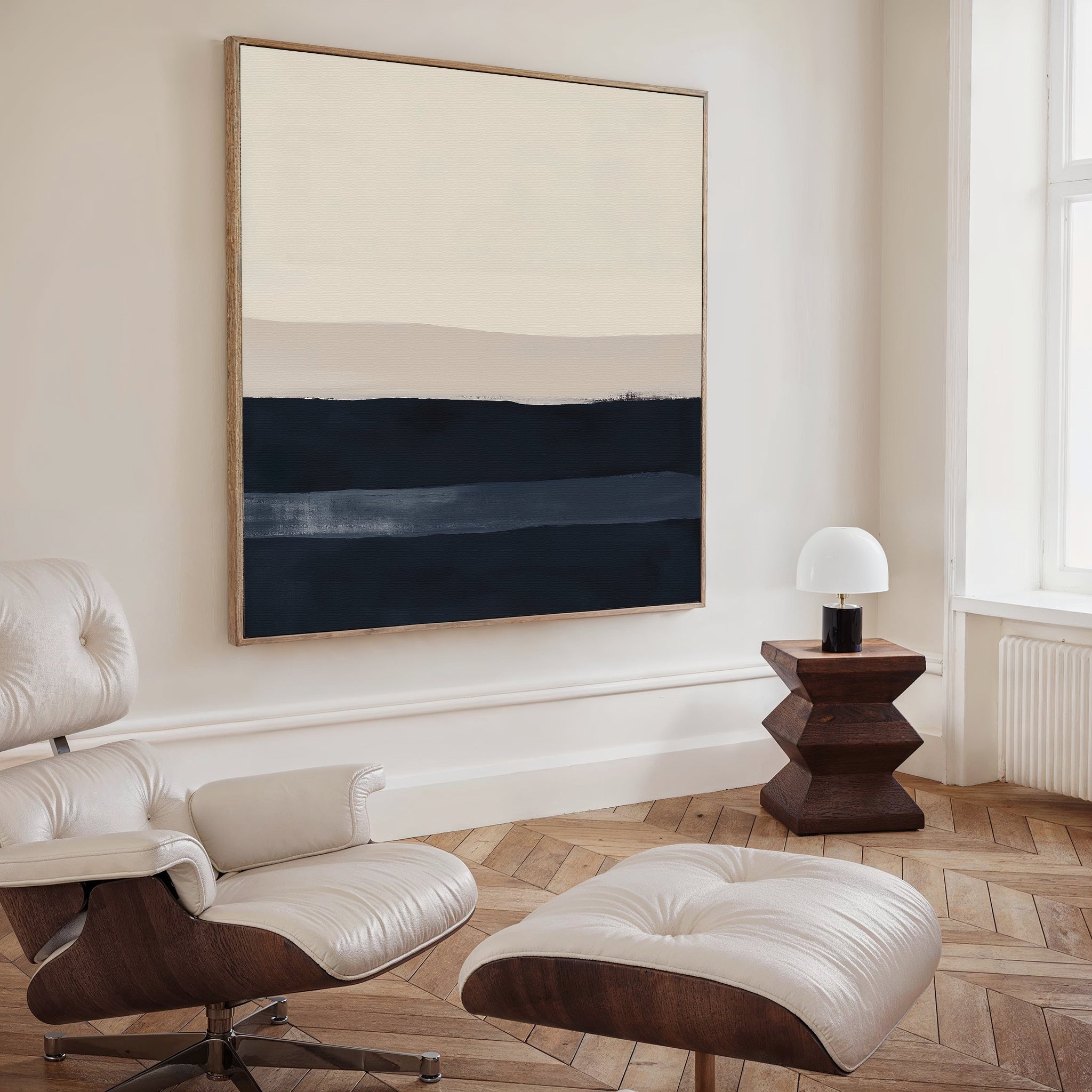 Whispers of the Tideline – neutral-toned abstract canvas wall art print by Aspire Prints