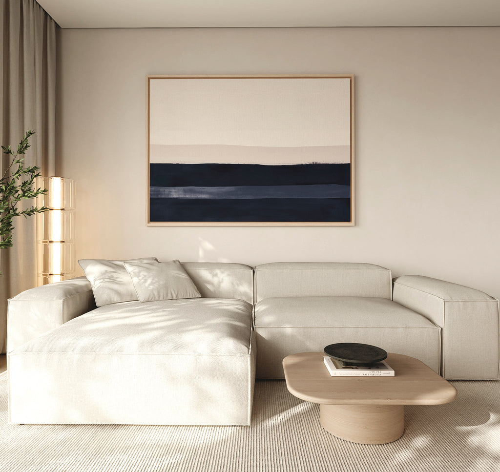 Whispers at Twilight – blue abstract canvas wall art print by Aspire Prints